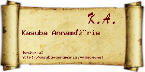 Kasuba Annamária névjegykártya