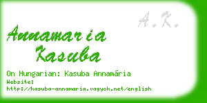 annamaria kasuba business card